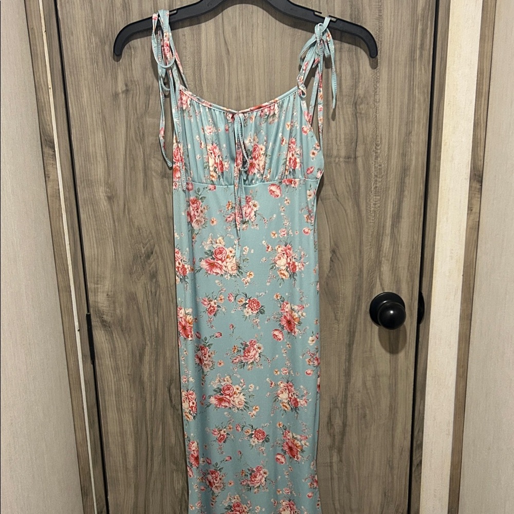 SHEIN Floral Maxi Dress - Blue and Pink